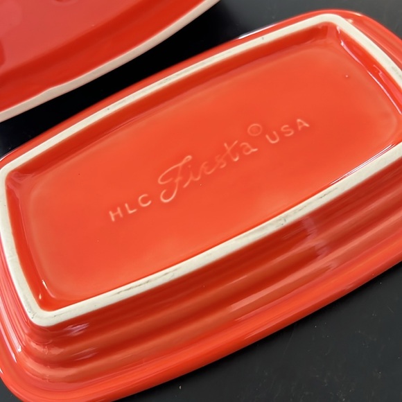Orange Fiestaware butter dish - Picture 4 of 5